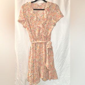 LC Lauren Conrad Mini Floral Chiffon Dress, Pastel XL